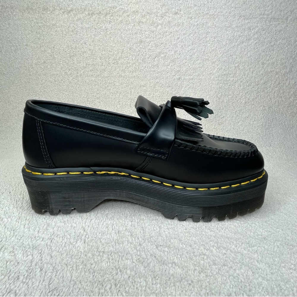 NEW Dr Martens Adrian Quad Leather Tassel Platform Loafers Women’s 9 Black Punk - Picture 12 of 13